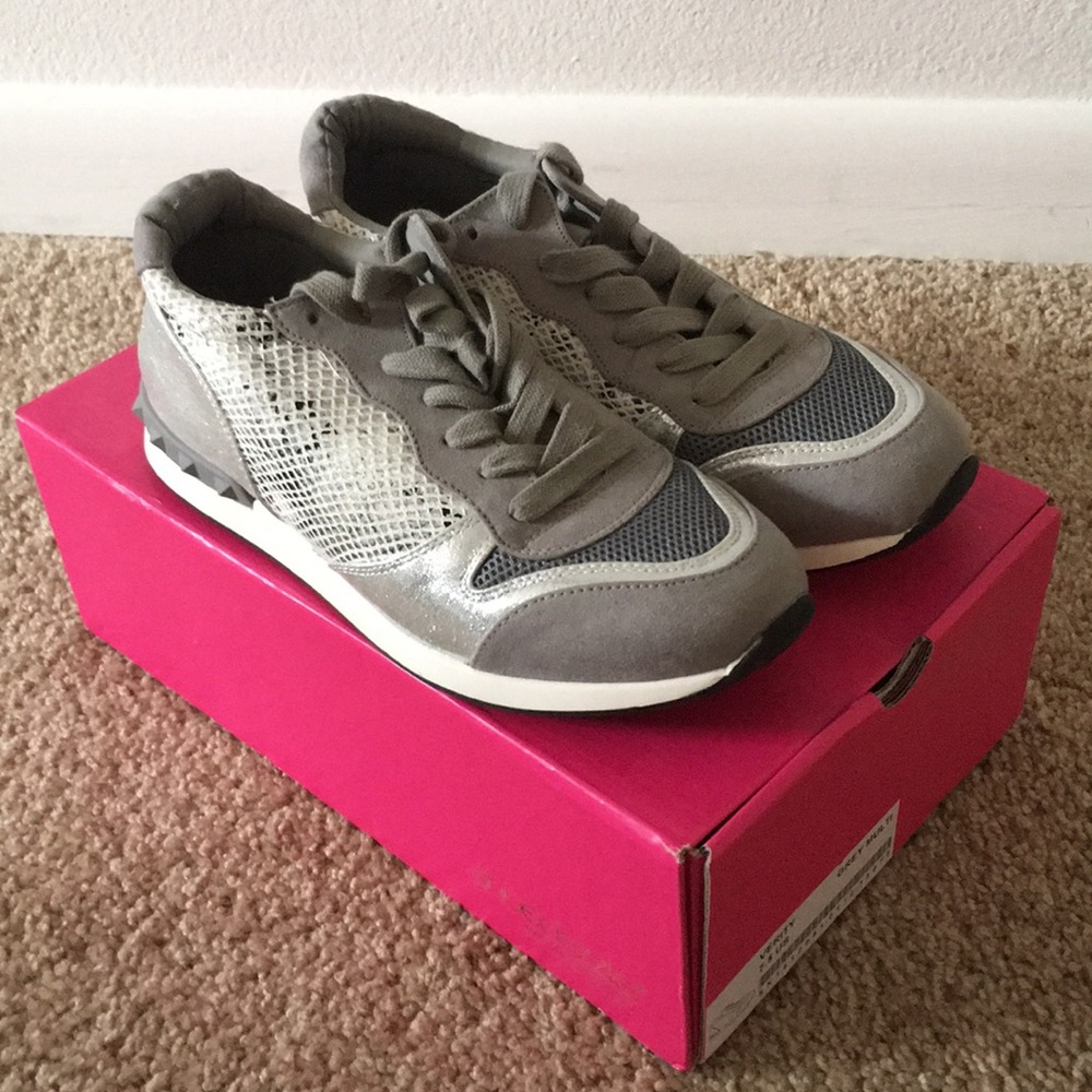 ShoeDazzle silver sneakers brand new